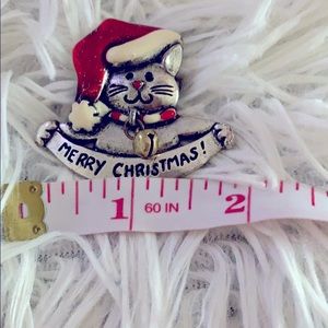 Cat with Red Christmas Hat Bell Hallmark AJMC